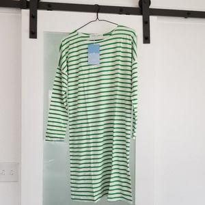 🍍 Sonnet James AVA Dress White/Green Stripe XS